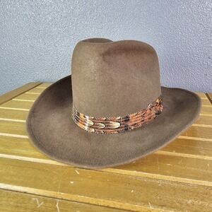 Wool Cowboy Hat Brown Rockmount Ranch Wear Denver Colorado High Stepper USA Wool